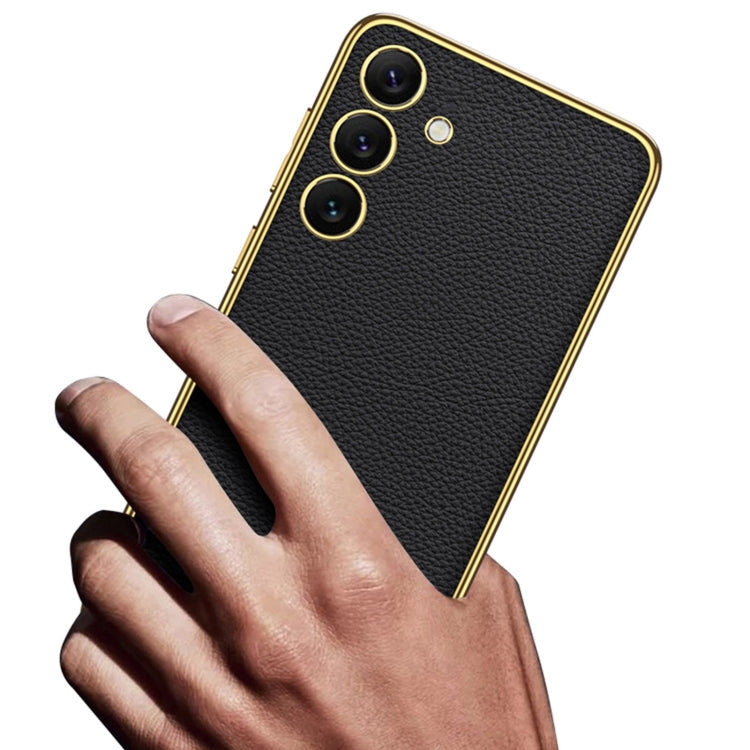 For Samsung Galaxy S24 5G GKK Plating TPU + Leather Full Coverage Phone Case(Pink)