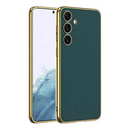 Pour Samsung Galaxy S24+ 5G Coque de téléphone GKK en TPU plaqué + cuir à couverture complète (vert)
