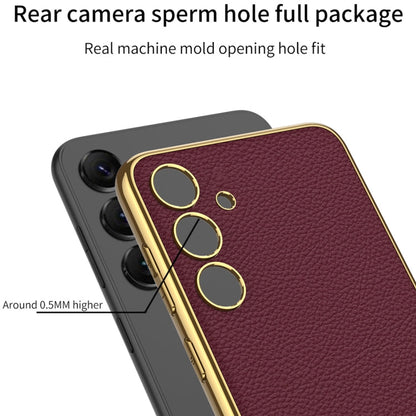 Pour Samsung Galaxy S24+ 5G Coque de téléphone GKK en TPU plaqué + cuir à couverture complète (vert)