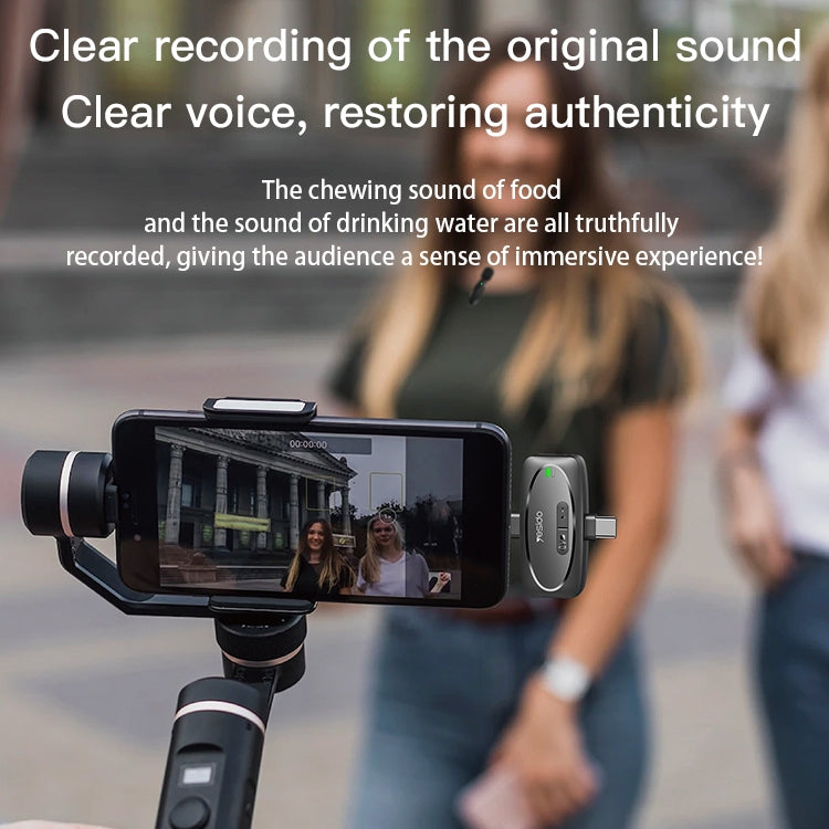 YESIDO KR12 Low-latency Wireless Lavalier Microphone with 8 Pin Receiver(Black)