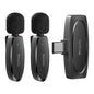 YESIDO KR13 Dual Low-latency Wireless Lavalier Microphone with Type-C Receiver(Black)