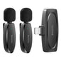 YESIDO KR14 Dual Transmitter Low-latency Wireless Lavalier Microphone with 8 Pin Receiver(Black)