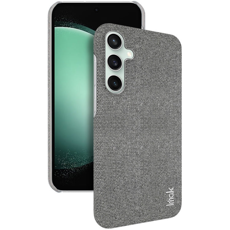 Pour Samsung Galaxy S23 FE 5G Étui de téléphone en PU + PC à texture tissu de la série imak Ruiyi (Gris clair)