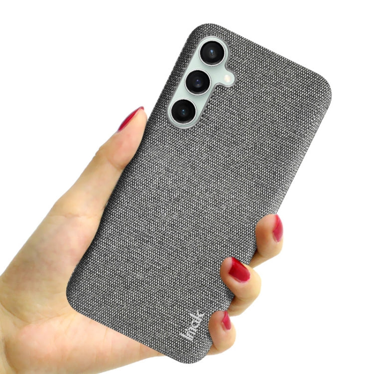 Pour Samsung Galaxy S23 FE 5G Étui de téléphone en PU + PC à texture tissu de la série imak Ruiyi (Gris clair)