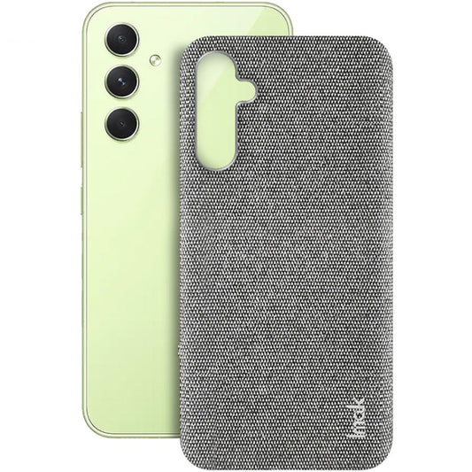 Pour la coque de téléphone Samsung Galaxy A34 5G imak Ruiyi Series en PU + PC à texture tissu (gris clair)