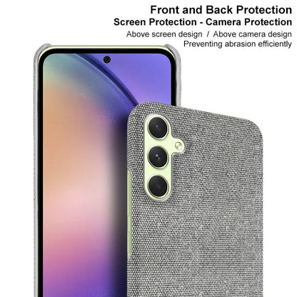 For Samsung Galaxy A34 5G imak Ruiyi Series Cloth Texture PU + PC Phone Case(Light Grey)