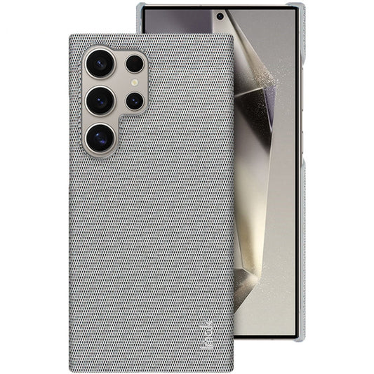 Pour Samsung Galaxy S24 Ultra 5G, étui de téléphone imak Ruiyi Series en tissu PU + PC (gris clair)