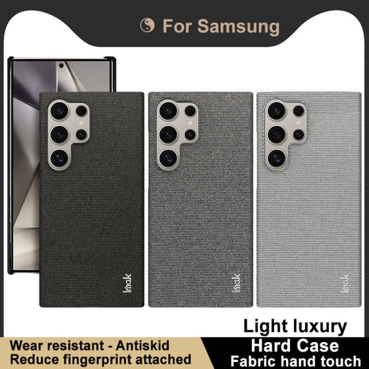 Pour Samsung Galaxy S24 Ultra 5G, étui de téléphone imak Ruiyi Series en tissu PU + PC (gris clair)