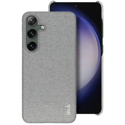Pour Samsung Galaxy S24 5G Coque de téléphone en tissu texturé PU + PC de la série imak Ruiyi (Gris clair)