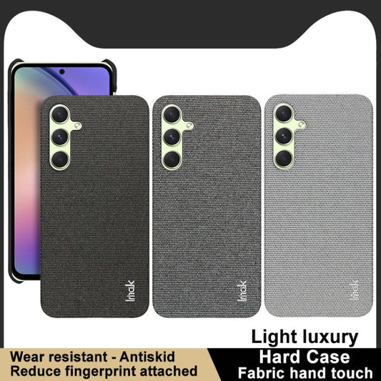 For Samsung Galaxy A35 5G imak Ruiyi Series Cloth Texture PU + PC Phone Case(Light Grey)