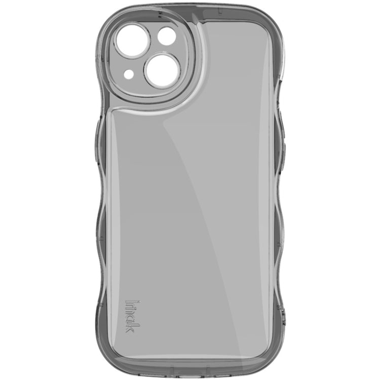 For iPhone 14 IMAK Wave Bubble Soft Shockproof Phone Case(Transparent Black)