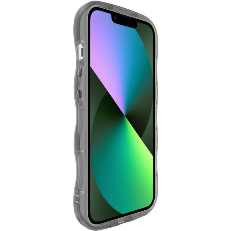 For iPhone 14 IMAK Wave Bubble Soft Shockproof Phone Case(Transparent Black)
