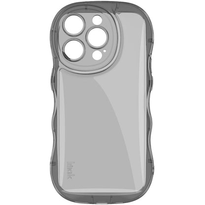 For iPhone 14 Pro IMAK Wave Bubble Soft Shockproof Phone Case(Transparent Black)