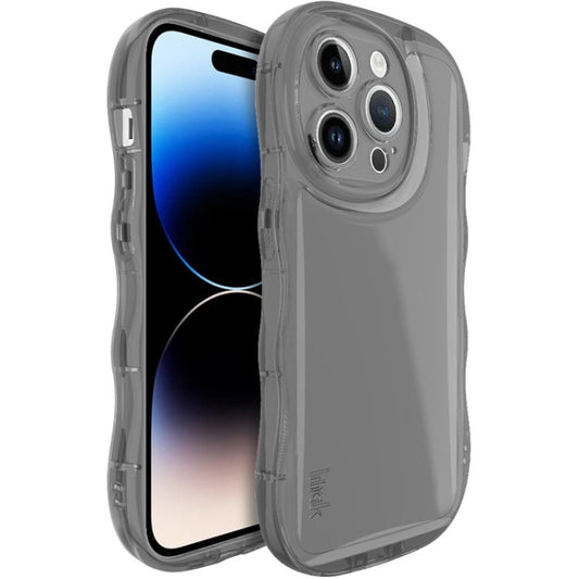 Pour iPhone 14 Pro Max IMAK Wave Bubble Coque de téléphone souple antichoc (Noir transparent)
