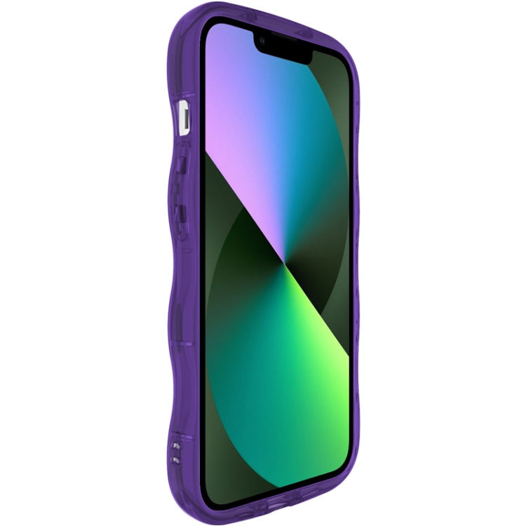 For iPhone 15 IMAK Wave Bubble Soft Shockproof Phone Case(Purple)