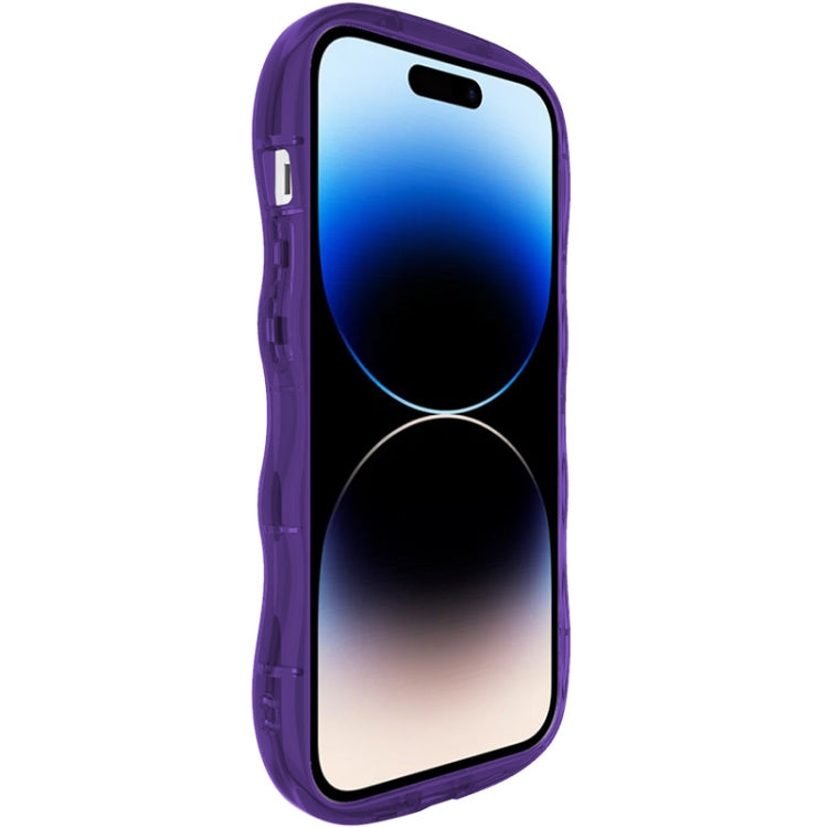 For iPhone 15 Pro IMAK Wave Bubble Soft Shockproof Phone Case(Purple)