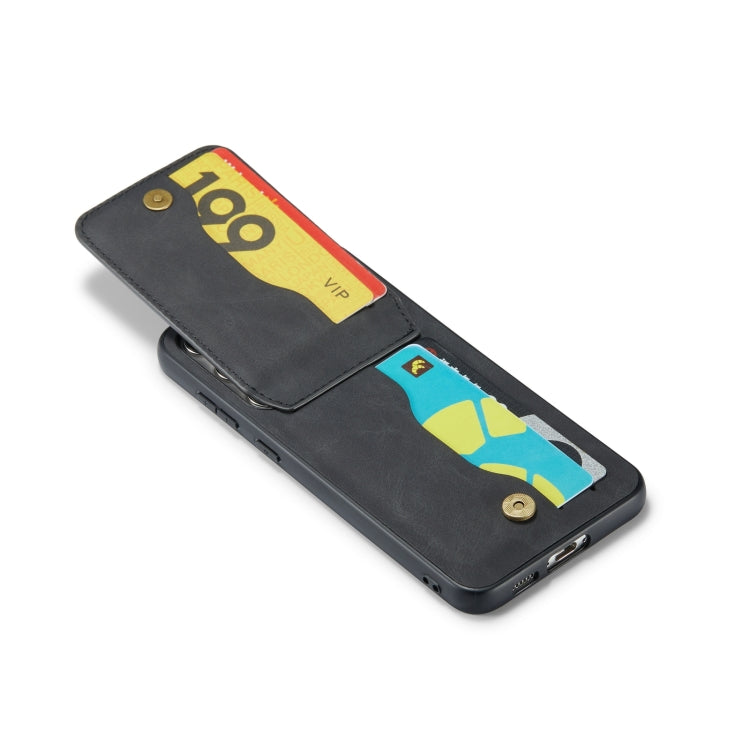 Pour Samsung Galaxy S24+ 5G Fierre Shann Crazy Horse Étui de Téléphone en PU avec Porte-Cartes à l'Arrière (Noir)