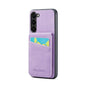 For Samsung Galaxy S24+ 5G Fierre Shann Crazy Horse Card Holder Back Cover PU Phone Case(Purple)
