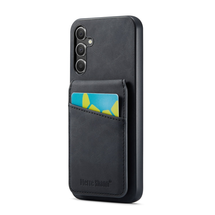 Pour Samsung Galaxy A13 5G Fierre Shann Crazy Horse Étui de Téléphone en Cuir PU avec Porte-Cartes (Noir)