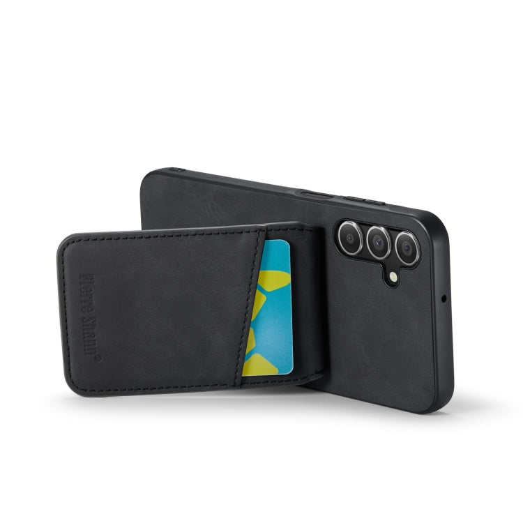 Pour Samsung Galaxy A13 5G Fierre Shann Crazy Horse Étui de Téléphone en Cuir PU avec Porte-Cartes (Noir)