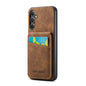 Pour Samsung Galaxy A13 5G Fierre Shann Crazy Horse Étui de Téléphone en PU avec Porte-Cartes(Marron)