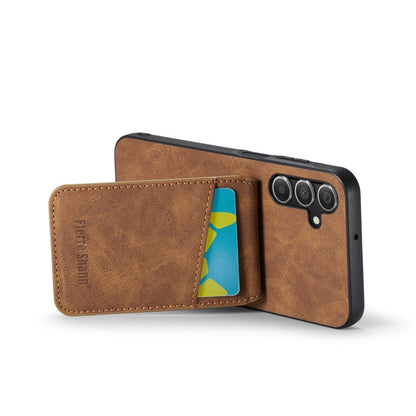 Pour Samsung Galaxy A13 5G Fierre Shann Crazy Horse Étui de Téléphone en PU avec Porte-Cartes(Marron)