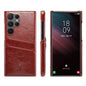 For Samsung Galaxy S24 Ultra 5G Fierre Shann Oil Wax Texture Leather Phone Case with Card Slots(Brown)
