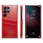 For Samsung Galaxy S24 Ultra 5G Fierre Shann Oil Wax Texture Leather Phone Case with Card Slots(Red)