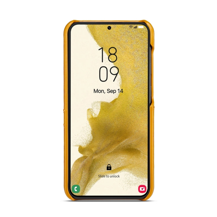 For Samsung Galaxy S24+ 5G Fierre Shann Oil Wax Texture Leather Phone Case with Card Slots(Yellow)