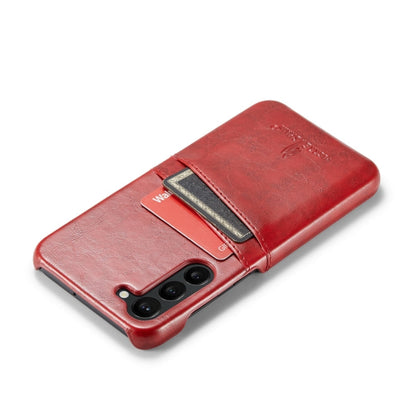 For Samsung Galaxy S24+ 5G Fierre Shann Oil Wax Texture Leather Phone Case with Card Slots(Red)