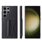 For Samsung Galaxy S24 Ultra 5G Fierre Shann Full Coverage Protective Leather Phone Case(Black)