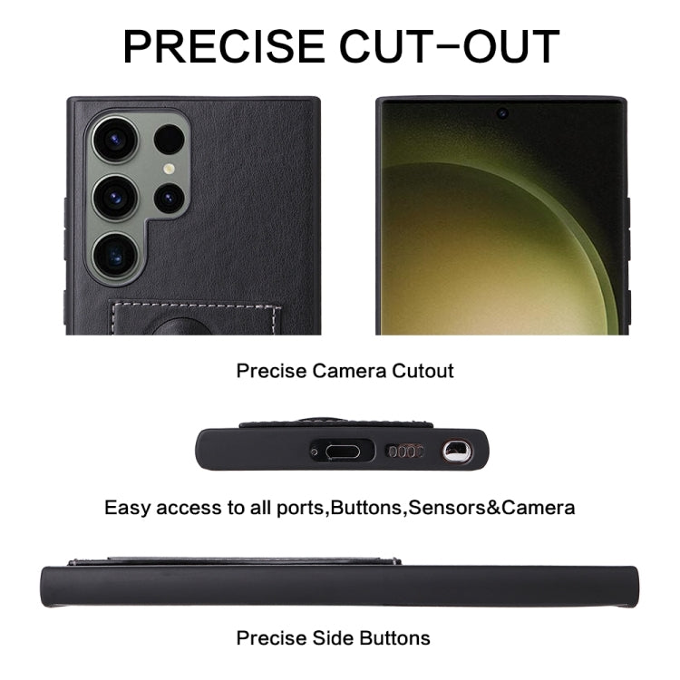 For Samsung Galaxy S24+ 5G Fierre Shann Full Coverage Protective Leather Phone Case(Black)