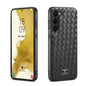 Pour la coque arrière du téléphone Samsung Galaxy S24+ 5G Fierre Shann en simili cuir (noir tissé)