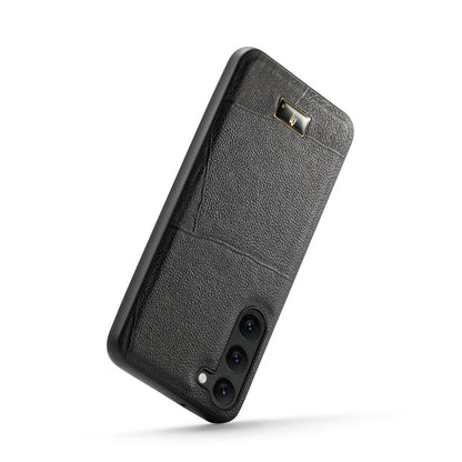 For Samsung Galaxy S24+ 5G Fierre Shann Leather Texture Phone Back Cover Case(Cowhide Black)