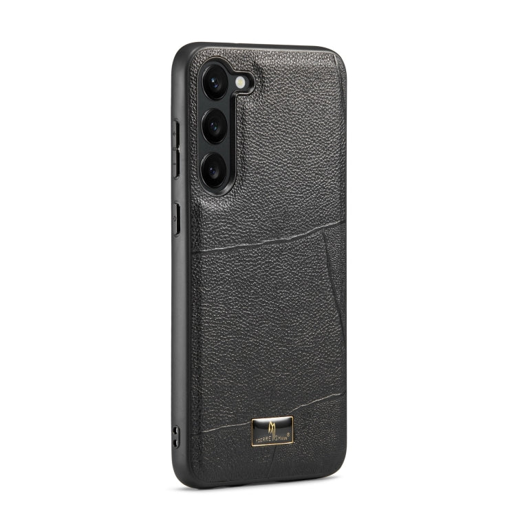 For Samsung Galaxy S24 5G Fierre Shann Leather Texture Phone Back Cover Case(Ox Tendon Black)