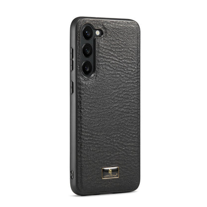 Pour Samsung Galaxy S24 5G Coque Arrière de Téléphone Effet Cuir Fierre Shann (Noir Peau de Vache)
