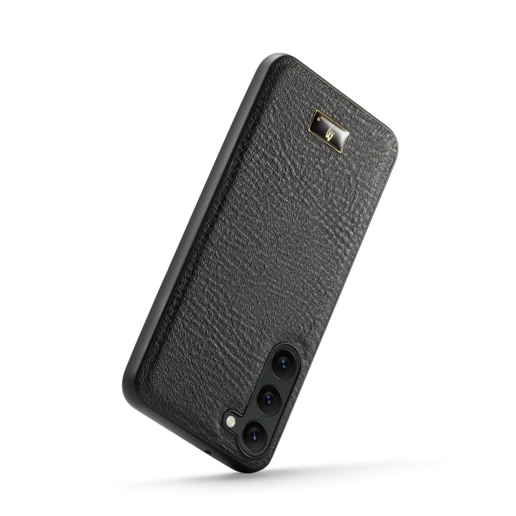 Pour Samsung Galaxy S24 5G Coque Arrière de Téléphone Effet Cuir Fierre Shann (Noir Peau de Vache)