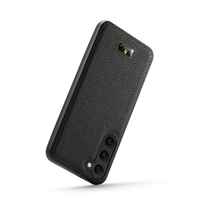 For Samsung Galaxy S24 5G Fierre Shann Leather Texture Phone Back Cover Case(Lychee Black)