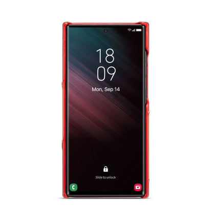 Pour Samsung Galaxy S24 Ultra 5G Étui de téléphone arrière en cuir véritable Fierre Shann avec texture de cire à l'huile (rouge)
