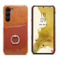 For Samsung Galaxy S24+ 5G Fierre Shann Oil Wax Texture Genuine Leather Back Phone Case(Brown)