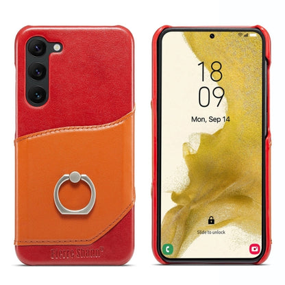 Pour Samsung Galaxy S24+ 5G Coque Arrière de Téléphone en Cuir Véritable Texture Cire Huile Fierre Shann (Rouge)