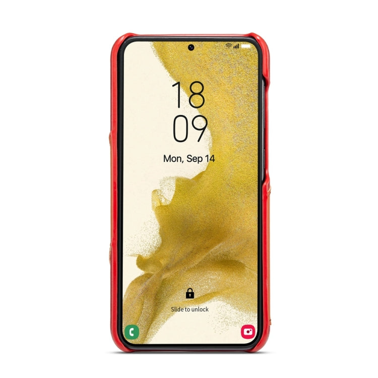 Pour Samsung Galaxy S24+ 5G Coque Arrière de Téléphone en Cuir Véritable Texture Cire Huile Fierre Shann (Rouge)