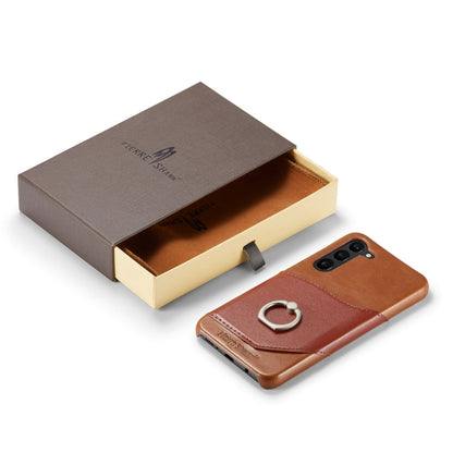 For Samsung Galaxy S24 5G Fierre Shann Oil Wax Texture Genuine Leather Back Phone Case(Black)