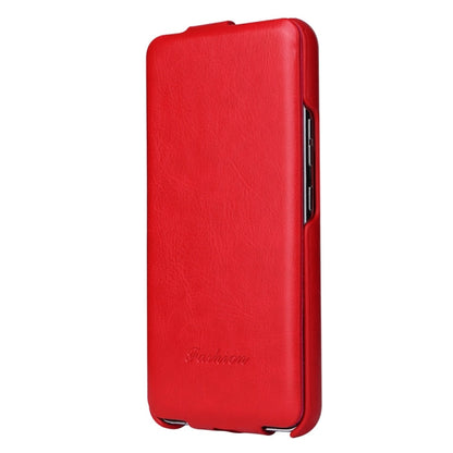 Pour Samsung Galaxy S24+ 5G Fierre Shann Étui de téléphone en cuir PU à rabat vertical texturé 64 (rouge)