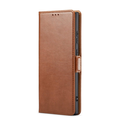 Pour Samsung Galaxy S24 Ultra 5G Fierre Shann PU Étui de téléphone en cuir véritable texturé (Marron)