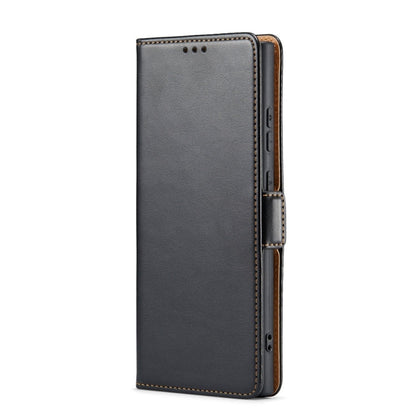 For Samsung Galaxy S24 Ultra 5G Fierre Shann PU Genuine Leather Texture Phone Case(Black)
