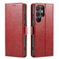 Pour Samsung Galaxy S24 Ultra 5G Fierre Shann PU Étui de téléphone en cuir véritable (rouge)