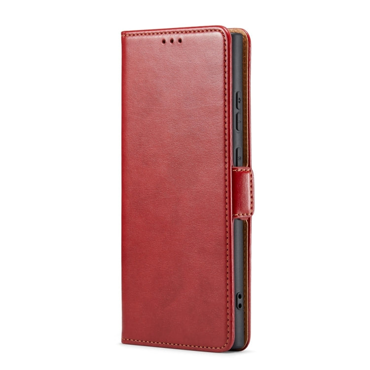Pour Samsung Galaxy S24 Ultra 5G Fierre Shann PU Étui de téléphone en cuir véritable (rouge)