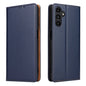 For Samsung Galaxy A15 5G Fierre Shann PU Genuine Leather Texture Phone Case(Blue)