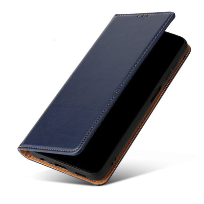 For Samsung Galaxy A15 5G Fierre Shann PU Genuine Leather Texture Phone Case(Blue)
